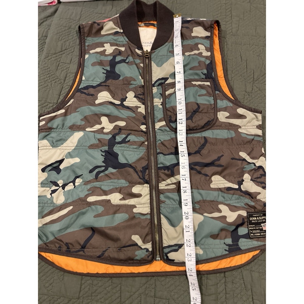 Denim And Supply Ralph Lauren Camo‎ And American Flag Vest Small Petite Vintage - Picture 9 of 11
